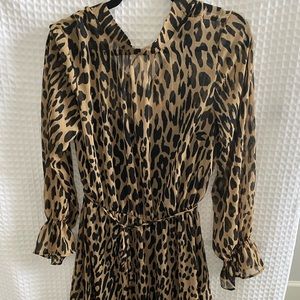 Leopard Printed Midi Dress